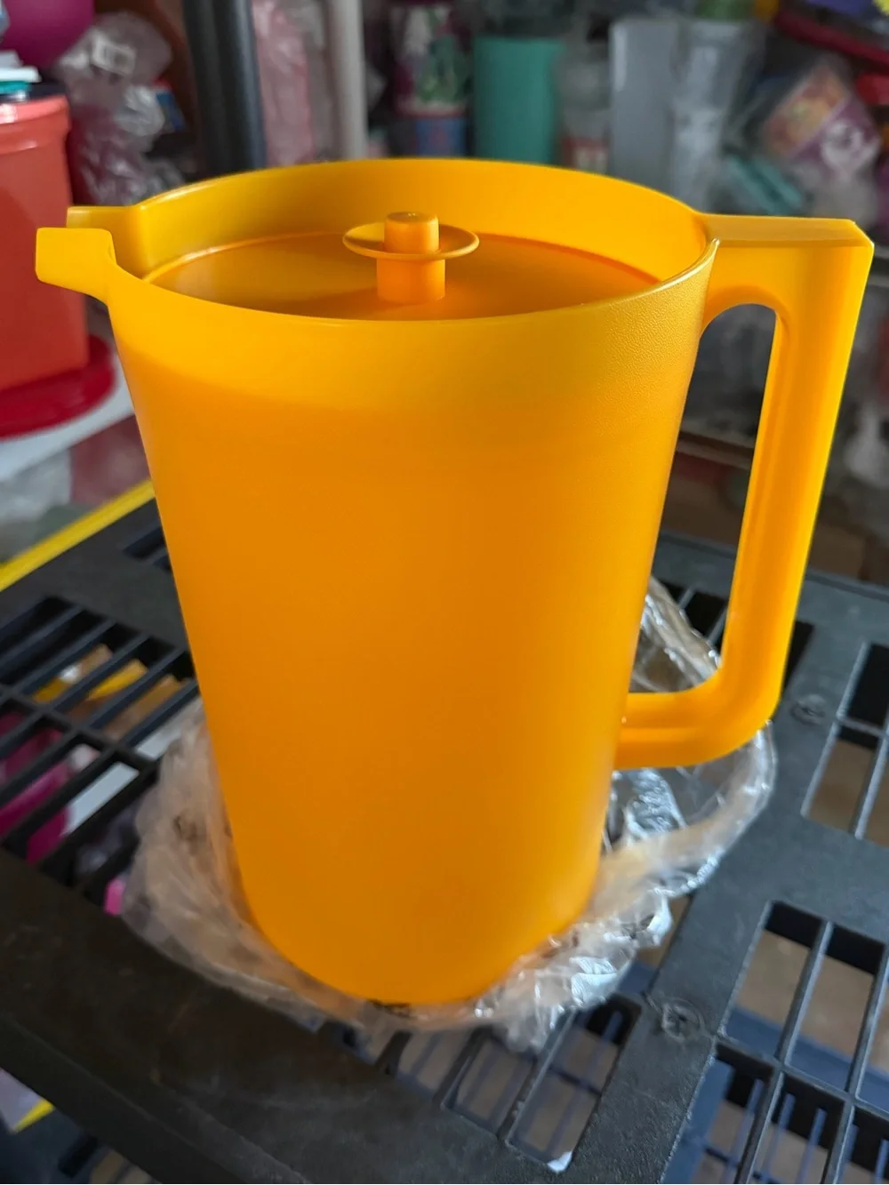 Bright Yellow Plastic Pitcher with Handle